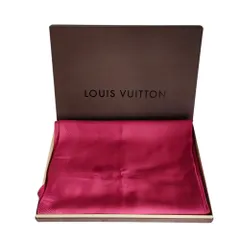 美品 LOUIS VUITTON ルイヴィトン カシミヤ シルク ジャイアント モノグラム 大判ストール マフラー 箱付き レッド レディース 古着 中古 USED