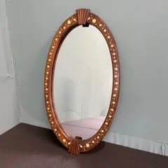 ♭ ウォールミラー 鏡 木製枠 ミラー 高さ65cm インテリア