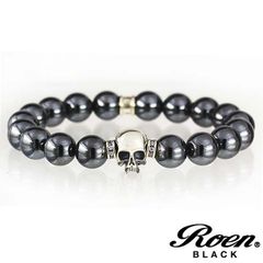 Roen BLACK ロエンブラック ブレスレット ヘマタイト 天然石 スカル メンズアクセサリー