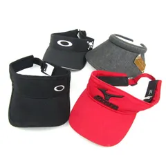 オークリー/ランセル/ミズノ サンバイザー 4点セット まとめて ゴルフ スポーツウエア 帽子 ブランド メンズ 【中古】