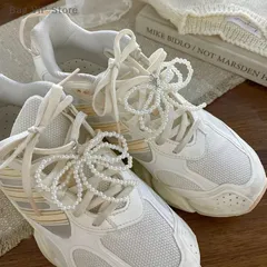 Mサイズ スニーカー レディース きれいめ スリッポン キッズ 紐 パーツ リボン 韓国 かわいい パール ビーズ 装飾 おしゃれ カジュアルエレガント スニーカーアクセサリー シューズアクセサリー 飾り スニーカーデコ ファッション キレカジ セレカジ
