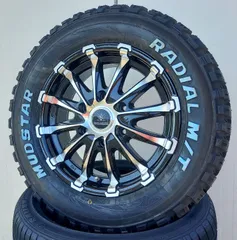 車検対応 200系ハイエース レジアスエース タイヤホイールセット 16インチ バウンティコレクション BD12 MUDSTAR Radial MT 215/65R16 ホワイトレターのサムネイル