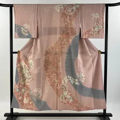 辻が花 訪問着 シルク　花柄　しつけ糸付き　美品　落款 訪問着 身丈170.5cm 裄丈68cm L 袷 辻が花柄 金彩 絞り 紺色