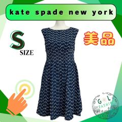 kate spade new york ケイトスペードニューヨーク ワンピース ノースリーブ 袖なし ひざ丈 フェミニン フレア レディース ネイビー 0