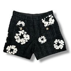 参考上代297000円 READY MADE × DENIM TEARS TWEED SHORTS ツイードショーツ ハーフパンツ レディメイド デニムティアーズ コラボ RE-DT-BK-00-00-05 ブラック 3 90462A6