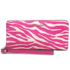 マイケルコース 長財布 ゼブラプリント ジップアラウンド リストレット パスケース付き 35S5STVE7H DRAGONFRUIT アウトレット レディース