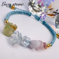 天然石 パワーストーン ブレスレット アンクレット マクラメ レインボー ローズクォーツ サンストーン プレナイト アメジスト アクアマリン シトリン 恋愛運 結婚運 金運 商売繁盛 厄除け 総合運 幸運