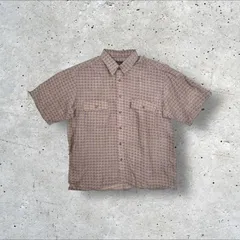 【未使用】 PINO BAZZO シルク100% 総柄 デザイン 半袖 シャツ LL