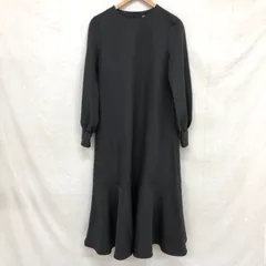 美品 ZOZO限定 SHIPS.me ヘムフレアロングワンピース S-Long チャコールグレー 現行品