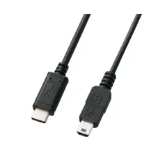 （まとめ） サンワサプライ USB2.0TypeC-miniBケーブル KU-CMB10 〔×3セット〕