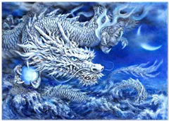 【特価商品】ナンバー キット 中国ドラゴン アート ホームウォールデコ 絵画 刺繍 フルドリル ダイヤモンド ブルー DIY ダイヤモンド絵画キット 30x40 5D Selection cm Better