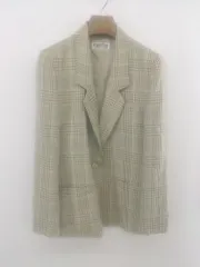 ◇ VINVERT バンベール チェック 長袖 ジャケット サイズ11 アイボリー カーキ レディース E  【1302160024964】