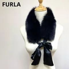 FURLA フルラ フォックスファー ティペット リボンマフラー イタリア製