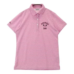 サイズ：L ADIDAS GOLF アディダスゴルフ AF8007 半袖ポロシャツ ロゴ刺繍 総柄 ピンク系 [240101287753]# ゴルフウェア レディース ストスト