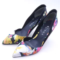 ダイアナ パンプス ハイヒール ブランド 総柄 シューズ 靴 日本製 黒 レディース 23.5サイズ ブラック DIANA 【中古】