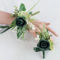 リストブーケ コサージュ グリーン 緑 結婚式 ウェディング ブライダル 花嫁 造花 結婚式 前撮り 豪華 花束 ガーリー 可愛い フラワー お洒落 二次会 披露宴 海外挙式 ガーデンウェディング