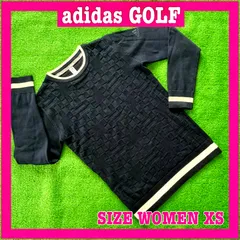 adidas GOLF アディダスゴルフ ロゴ刺繍 クルーネック ウール混 ニットセーター XS