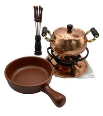 新光金属 高級銅器ブランド COPPER 100 純銅製両手フォンデュセット 新光金属 高級 銅製 調理器具COPPER 100 両手鍋 フォンデュセット