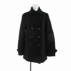 B&Y ユナイテッドアローズ BEAUTY&YOUTH ビューティー&ユース ピーコート Pコート 裏地ストライプ ミドル丈 M 黒 ブラック /ROのサムネイル