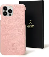 unifiss 銀座発 iPhone 13ProMax 第15世代 薄型 軽量 ワイヤレス充電対応 高級 シュリンク PU レザー カバー スマホケース マット スリム 携帯ケース 6.7 インチ( ピンク,  iPhone 13ProMax)