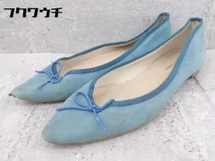 ◇ Odette e Odile オデット エ オディール UNITED ARROWS リボン フラット シューズ サイズ22 1/2 ブルー系 レディース  【1002800479245】