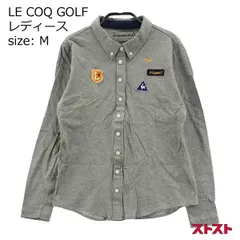 LE COQ GOLF ルコックゴルフ 長袖ポロシャツ ボタンダウン ワッペン グレー系 M [240001854715]#