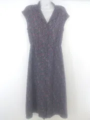 ◇ w closet ダブルクローゼット 花柄 ノースリーブ 膝下丈 ワンピース サイズF ネイビー レッド マルチ レディース P  【1301170007004】のサムネイル