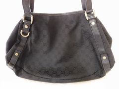 GUCCI グッチ 130736 ■ アビー トートバッグ キャンバス GG柄 ブラック 黒 レディース □7F