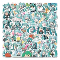 【特価セール】初音ミクステッカーセット 65枚 かわいい初音ミク防水ステッカー ちび初音ミクシールパック ブランドステッカースーツケース 車 バイク ヘルメット スケボー ギターなどに適用