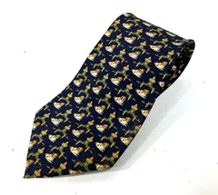 イタリア製  Salvatore Ferragamo｜サルヴァトーレフェラガモ  犬総柄 シルク ネクタイ