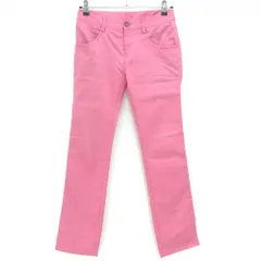 【美品】アディダス パンツ ピンク バックロゴ刺しゅう レディース S/P ゴルフウェア adidas