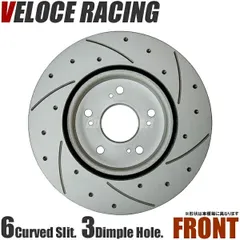VELOCE RACING ヴェローチェレーシング ブレーキローター CS6D3P パターン 6本スリット(カーブ)＋ディンプル フロント左右2枚セット MITSUBISHI チャレンジャー 型式 K99W 年式 97/8～01/8 品番 3418084のサムネイル