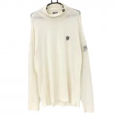★特価★【美品】ゾーイ 長袖ハイネックシャツ アイボリー×ブラウン 表微起毛 タートル  メンズ 3(L) ゴルフウェア ZOY