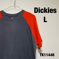 Dickies Tシャツ 半袖 L グレー レッド バイカラー 無地 ディッキーズ 古着 TK11448