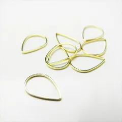 T-320 フレームパーツ しずく 15.5mm×11mm【ゴールド】8個入 メタルフープ 雫 ドロップ 雨 涙 枠 材料 資材 シンプル ピアス イヤリング ブレスレット ネックレス ハンドメイド アクセサリー パーツ