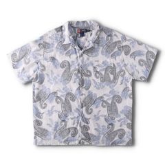 古着 90年代 ラルフローレン Ralph Lauren CHAPS チャップス ペイズリー柄 半袖 オープンカラー コットンシャツ ボックスシャツ/evb029656
