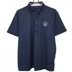 ★特価★キャロウェイ 半袖ポロシャツ 黒×ネイビー 千鳥格子 胸刺しゅう ボタンダウン  メンズ LL ゴルフウェア Callaway