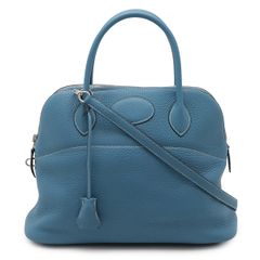 HERMES エルメス ボリード31 ハンドバッグ 2WAY ショルダーバッグ トリヨンクレマンス レザー ブルージーン シルバー金具 T刻印