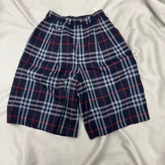BURBERRY バーバリー　キュロット　ハーフパンツ　チェック柄　ネイビー　レッド　紺　赤　ノバチェック　Mのサムネイル