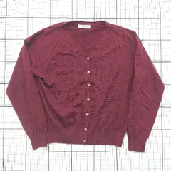 ◇ ⊇ SONNYLABEL サニーレーベル シンプル系 長袖 ショートギャザーニットカーディガン サイズＦ レッド系 レディース E  【1508250011658】