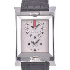 グッチ GUCCI YA111304 111M デュアルタイム クォーツ メンズ 良品 R#141492