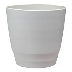 【在庫セール】アップルウェアー 鉢 プラ鉢 鉢カバー アトリエポット 37型 ホワイト 土容量23L 奥行37×幅37×高さ35.9㎝ インナーポットサイズ10号鉢 陶器風 シンプル ポリ栓 観葉植物 日本製