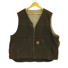 古着　カーハート ダックベスト　裏ボア　フリース 90s carhartt ダックベスト 裏ボア メキシコ製 ブラック 2XL
