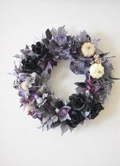 春のミニガーデン☆ミモザ×ラベンダー×ローズのハーフリース  