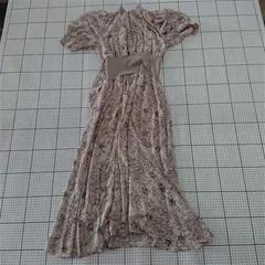 ◇ ⊂ one way ワンウェイ 花柄 半袖 膝下丈 ワンピース サイズM ピンク系 マルチ レディース E  【1509300009496】