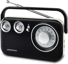 ADESSO/アデッソ AM/FMラジオ レトロデザイン ブラック