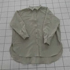 ◇ Θ OPAQUE.CLIP オペークドットクリップ ストライプ柄 長袖 シャツ サイズM ベージュ系 レディース E  【1508260056731】