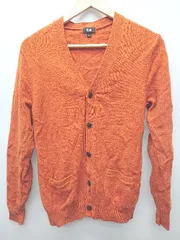 ◇ UNIQLO ユニクロ ウール 長袖 カーディガン サイズM オレンジ メンズ P 【1408200003798】