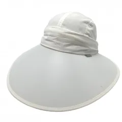 【美品】アディダス 2WAYつば広サンバイザー 白 ロゴ シンプル レディース  ゴルフウェア adidas