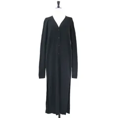 JOURNAL STANDARD ジャーナルスタンダード カーディガン ブラック 黒 サイズ:FREE リブ ニット ロング カーディガン / 長袖 Vネック スリット コットン リネン ウール トップス セーター 羽織り【レディース】